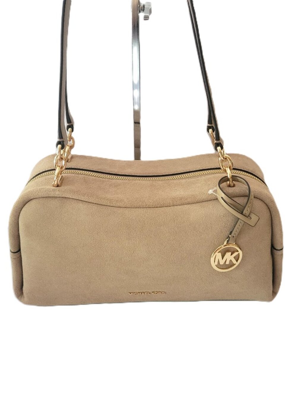 Michael Kors Cecily Medium Shoulder Bag Handbag Camel Suede Leather 35S6G8CL2S